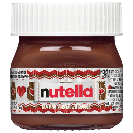 Nutella Creamy Chocolate Hazelnut Spread with Cocoa, Mini Glass Jar Stocking Stuffer, 1 oz