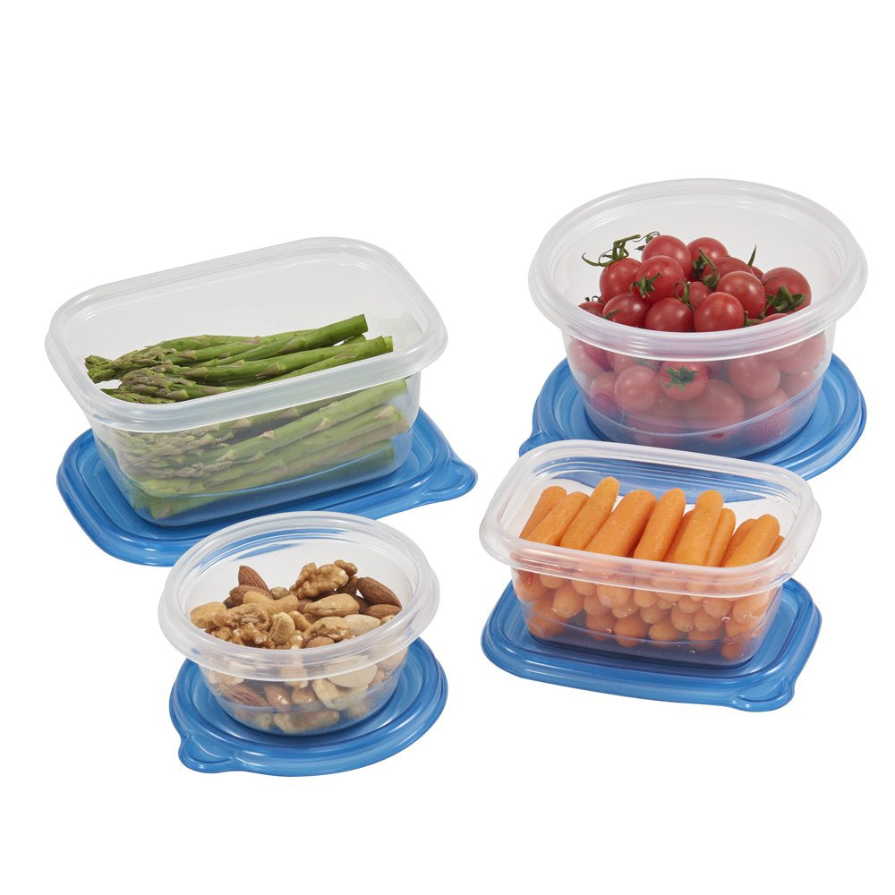  92 Piece Food Storage Variety Value Set, Blue Lids