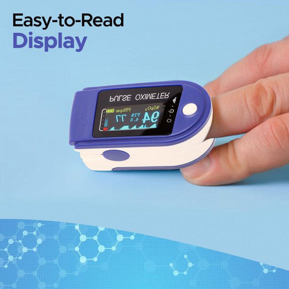  Fingertip Pulse Oximeter Blood Oxygen Saturation Monitor Finger Pulse Oximeter, Bar Graphs and Heart Rate Monitor