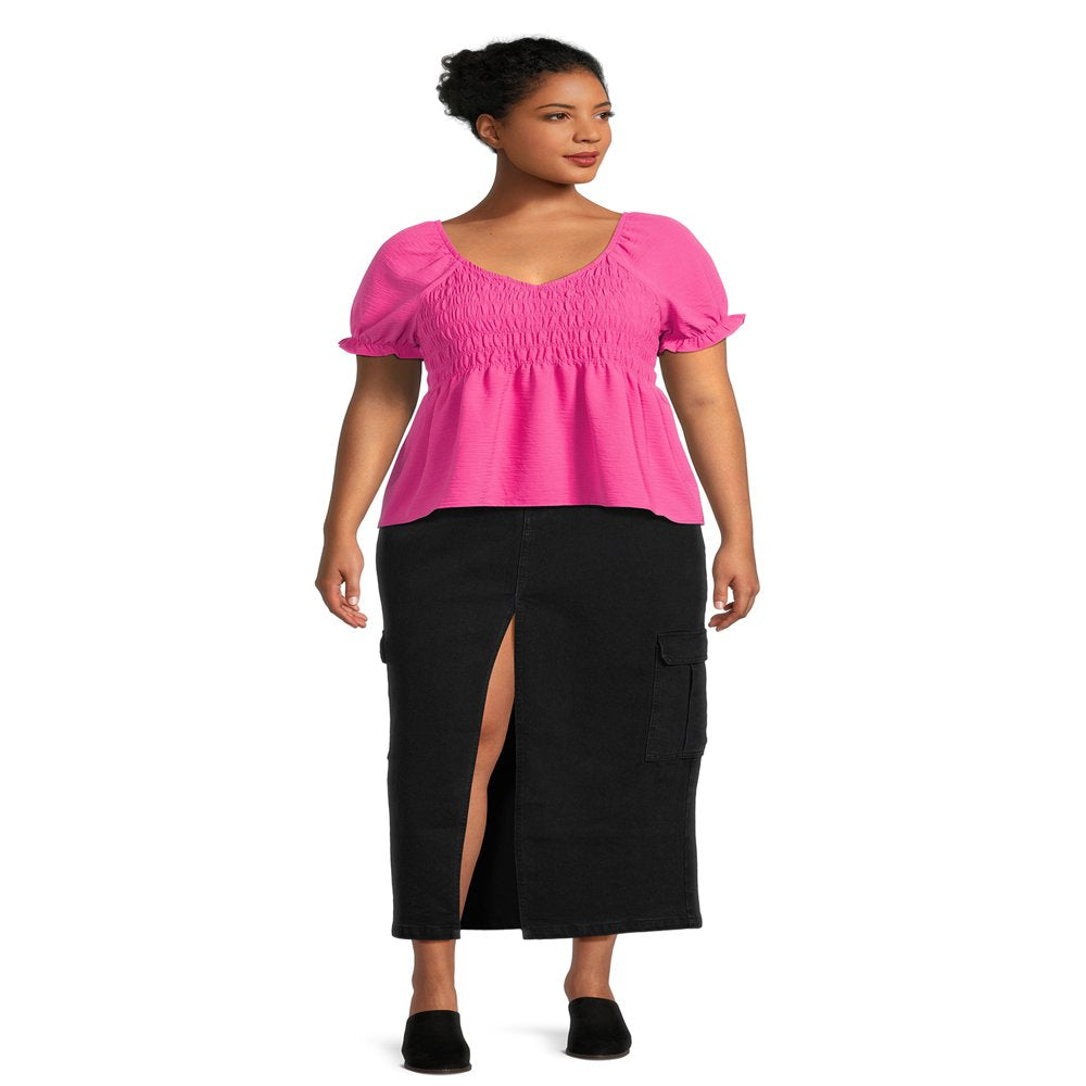  Juniors Plus Size Cargo Maxi Skirt