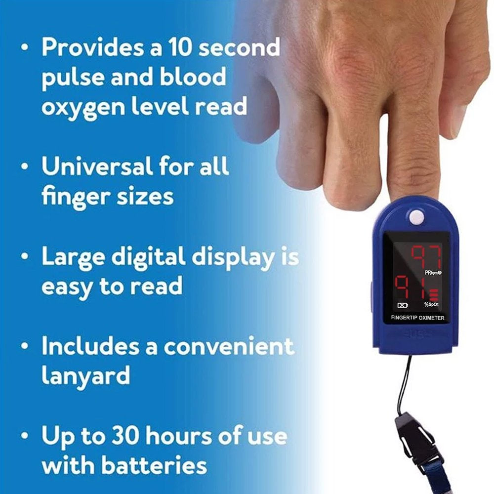 Finger Pulse Oximeter, Oxygen Saturation Monitor, Pulse Oximeter Fingertip O2 Monitor for Pediatric and Adult - Sports Use Only