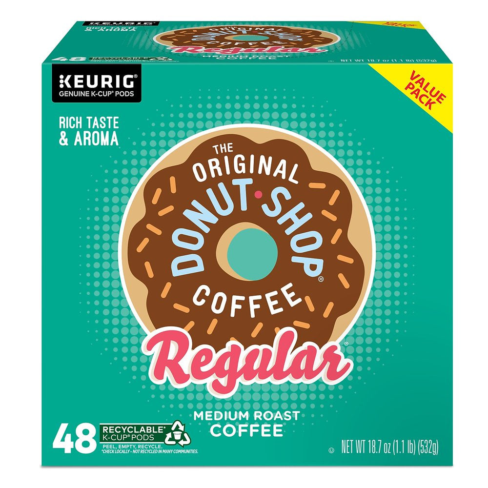 (2 pack) The Original Donut Shop Regular Keurig Single-Serve K-Cup Pods, Medium Roast Coffee, 48 Count