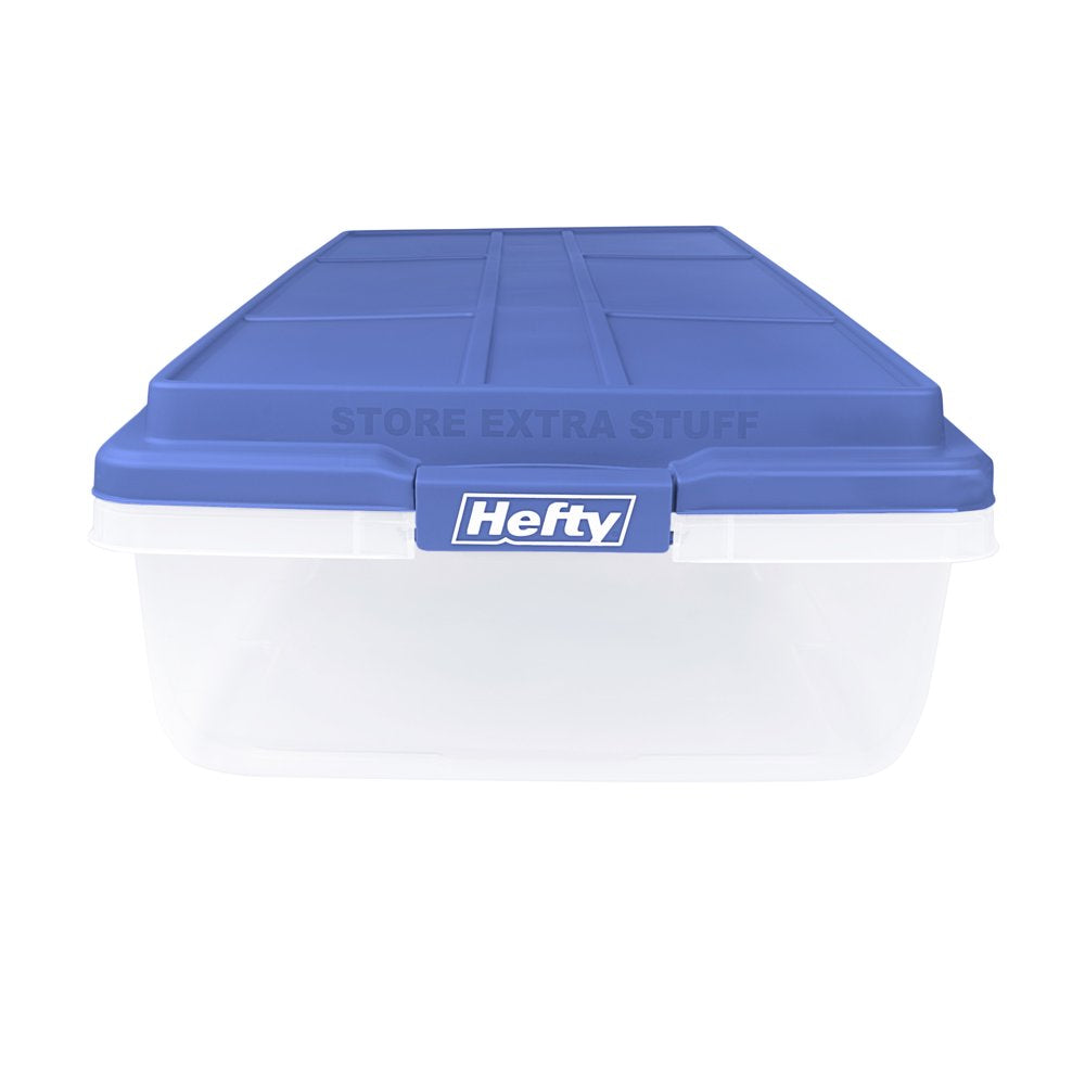 Hefty 63 Qt. Clear Storage Bin with Blue HI-RISE Lid