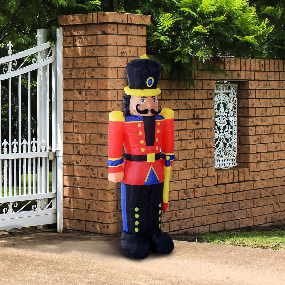 Outsunny Christmas Inflatable Nutcracker Soldier with LED Lights for Outdoor