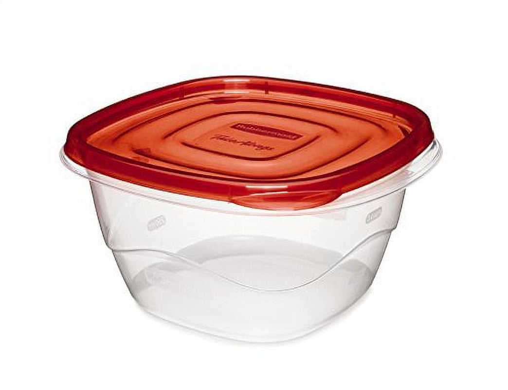 Rubbermaid TakeAlongs 5.2 Cup Deep Square Food Storage Containers, Set of 4, Red