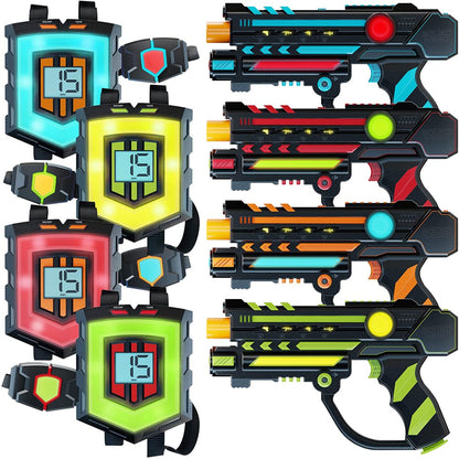 Squad Hero Ultimate Rechargeable Laser Tag 2.0 Set - 4 Infrared Guns & Vests, LCDs, Sensor Sync - Fun for Kids, Teens & Adults - Innovative Gaming Experience