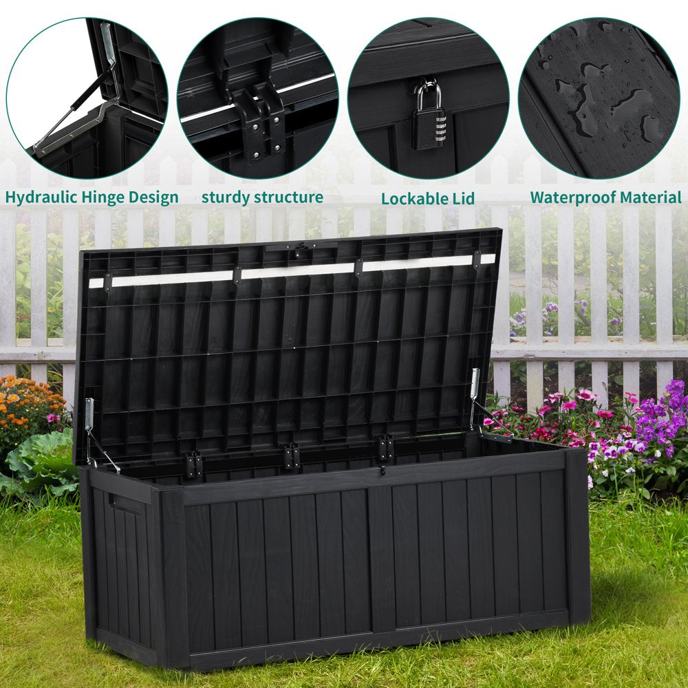 Dextrus Outdoor Patio Deck Box Storage Waterproof Heavy Duty Large Organizer,119 gal, Pool, Plastic