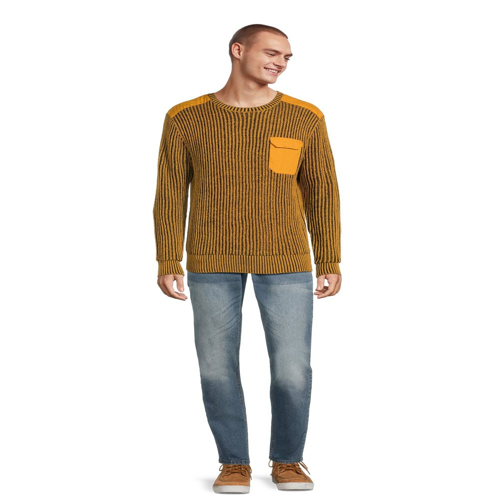 Tribekka 44 Men's Crewneck Plaited Sweater with Long Sleeves, Sizes S-2XL