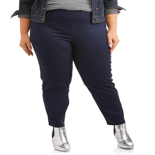  Women'S plus Size Pull on Stretch Woven Pants, Also in Petite