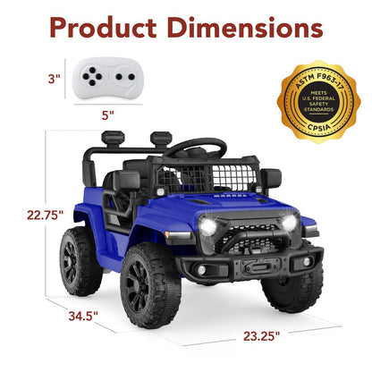 Best Choice Products 6V Kids Ride-On Truck Car w/ Parent Remote Control, 4-Wheel Suspension, LED Lights - Blue