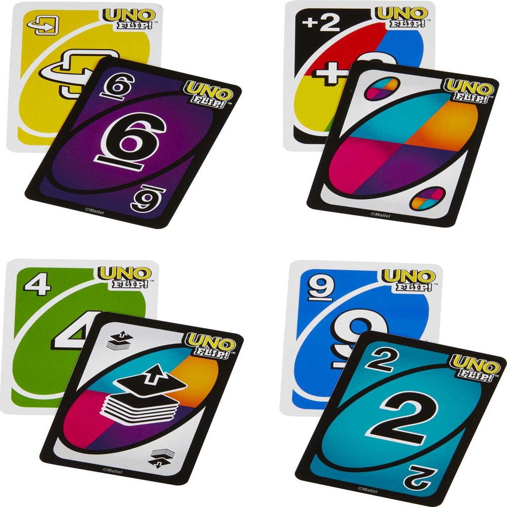 UNO Flip! Card Game for Kids, Adults & Family Night with Double-Sided Cards, Light & Dark