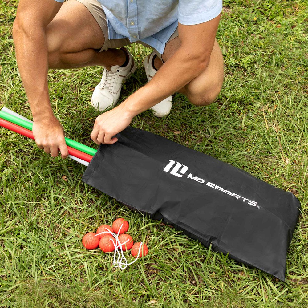  Foldable Ladder Toss Game, Red, Green and Black