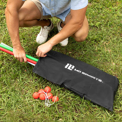  Foldable Ladder Toss Game, Red, Green and Black