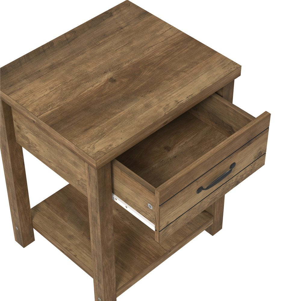 Hillsdale Lancaster Farmhouse 1 Drawer Nightstand, Set of 2, Knotty Oak