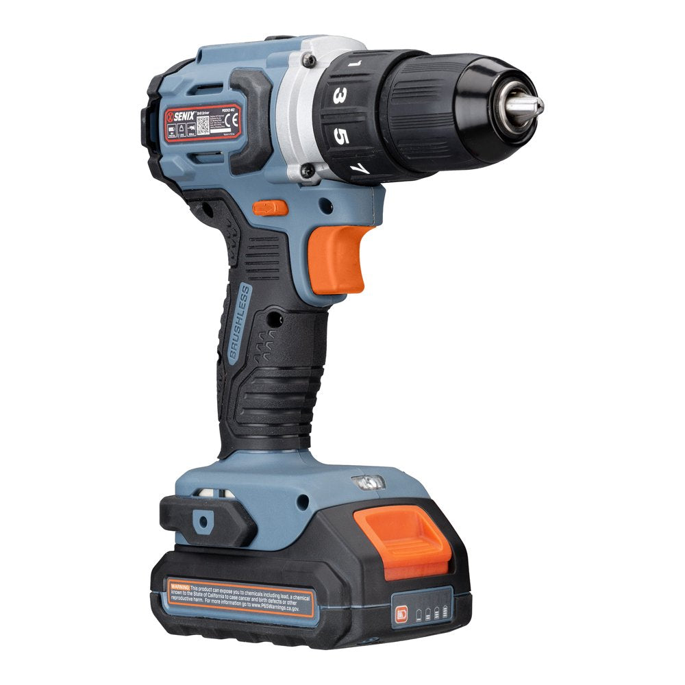 SENIX 20 Volt Max* 2-Tool Cordless Brushless Combo Kit, 1/2-Inch Drill Driver & 1/4-Inch Impact Driver (2 x Batteries and 1 x Charger Included), S2K2B2-01