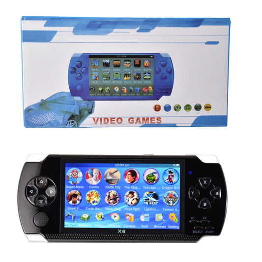 PSP Handheld Game Machine X6, 8GB, with 4.3 inch High Definition Screen, Built-in Over 10000 Free Games, Black