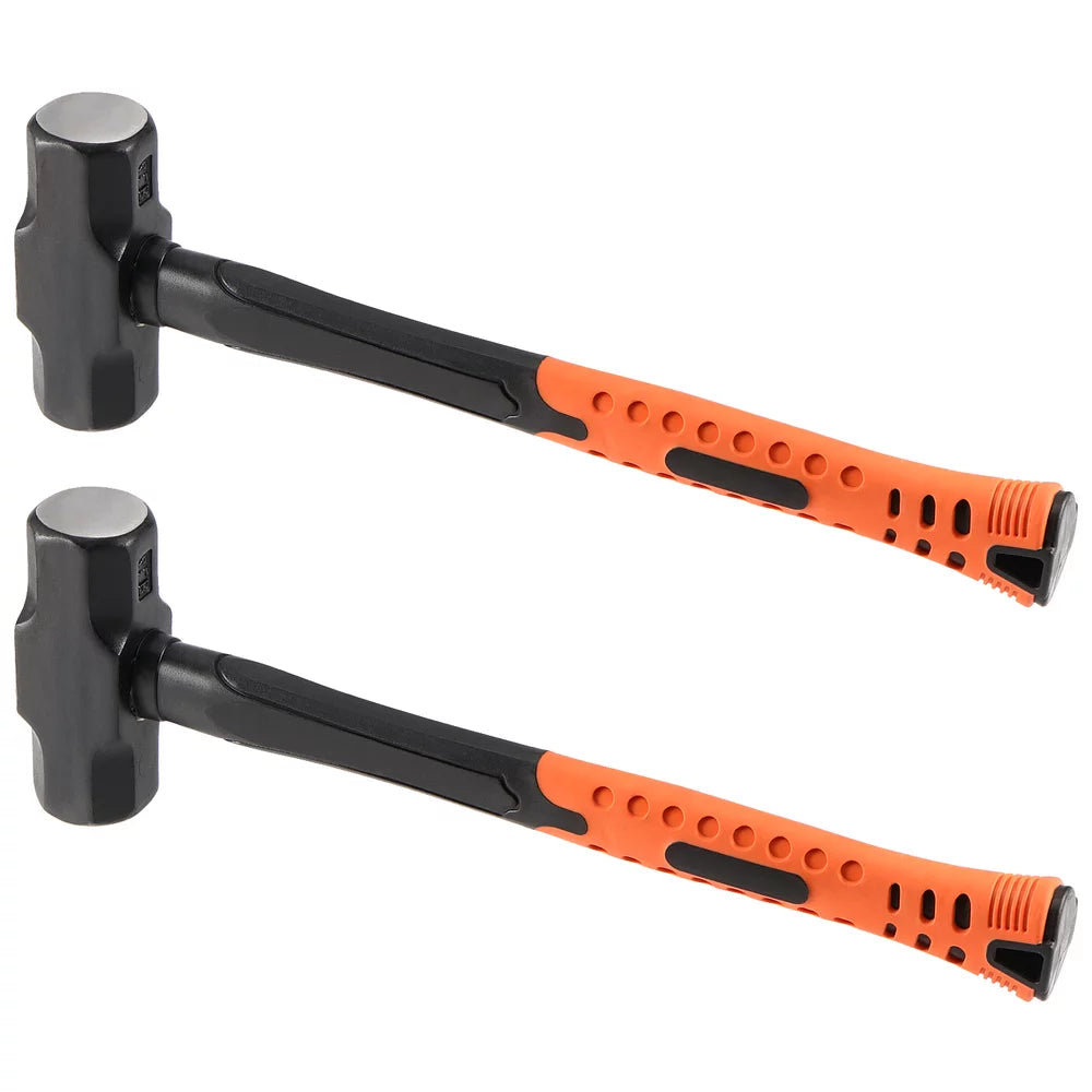 2 PCS 16 Inch 4 Lbs Small Sledge Hammer, 4 Pound Mini Club Hammer with with Fiberglass Handle, black orange