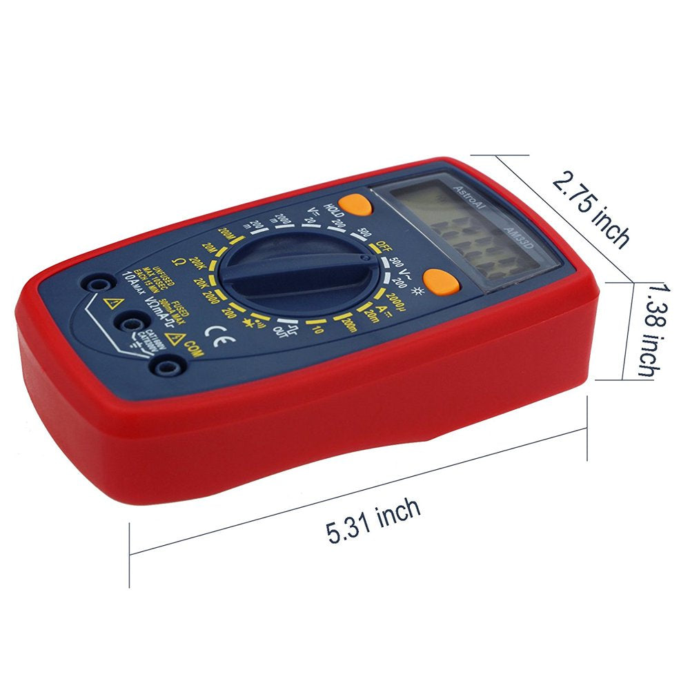 Multimeter Tester, Digital LCD Multimeter 2000 Counts, AstroAI Electrical Tester Meter, Voltmeter for Gift