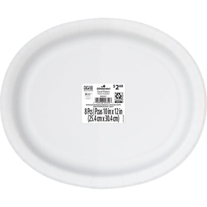 Traditional Thanksgiving Oval Paper Plates, 8 Ct. , Way to Celebrate, Multicolor