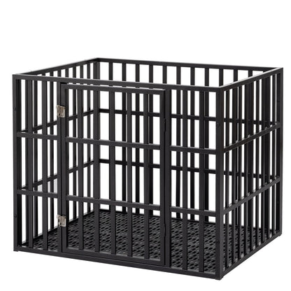 Pefilos 38" Heavy Duty Dog Crate for Large and Medium Dogs, Decorative Dog House with Cover Metal Dog Fence Cage Kennel Indoor, Black