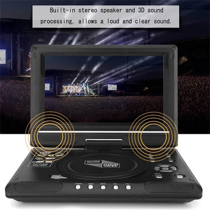 iFanze 9.8" Portable DVD Player with 8.5" HD Swivel Screen, Rechargeable Personal DVD Player with Remote, Support FM Radio, Game Function, Black