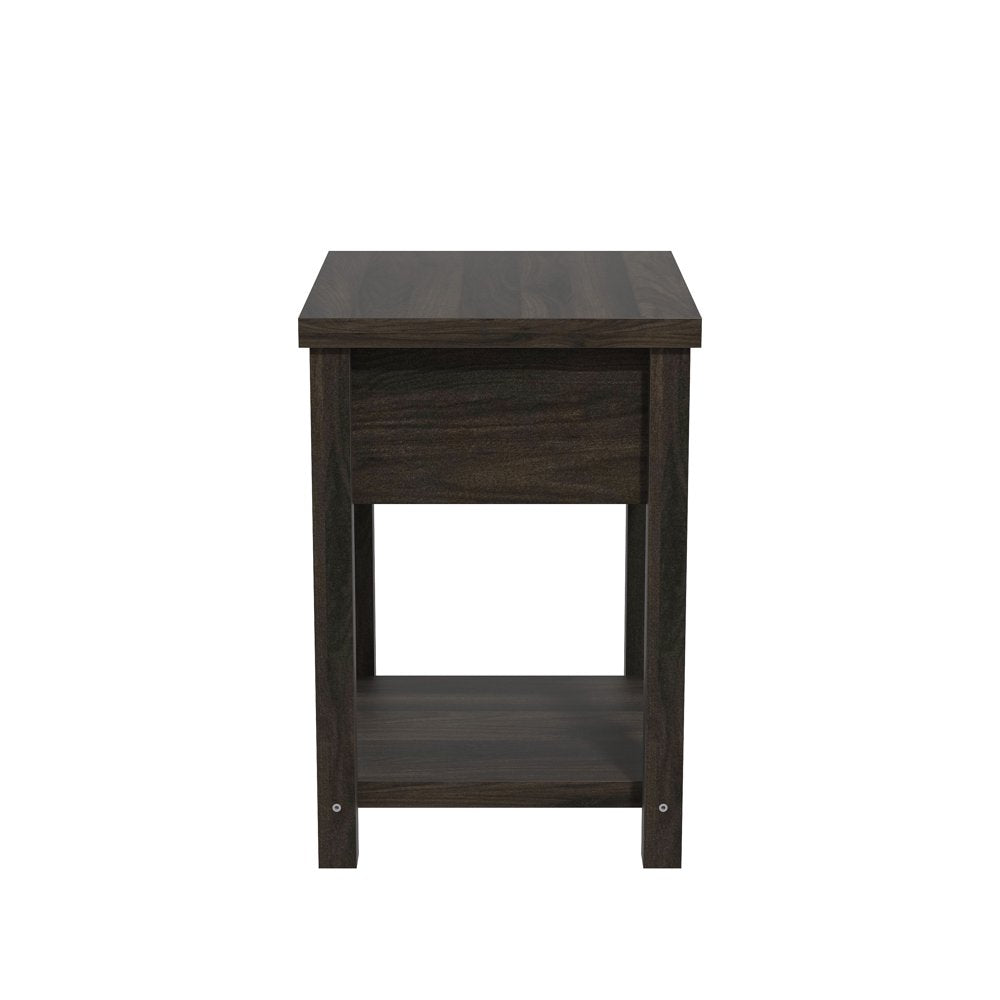 Hillsdale Lancaster Farmhouse 1 Drawer Nightstand, Set of 2, Dark Espresso