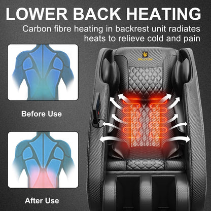 BILITOK Massage Chair Recliner Neck Massager with Zero Gravity Heating and Bluetooth Functions (Black)