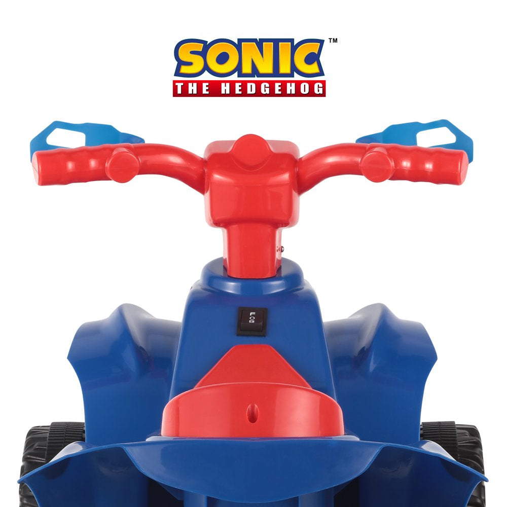 Licensed Sonic the Hedgehog 6V Battery Powered Ride on ATV for Children Ages 2-5 Years Old, Blue