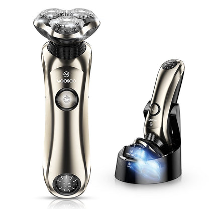 Moosoo Electric Shaver with Clean Station Wet Dry Waterproof Razors for Men