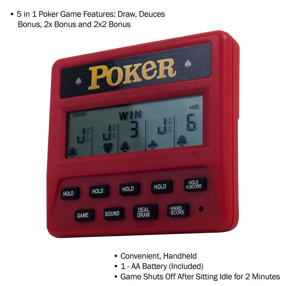  Poker 5-in-1 Handheld Poker Machine - Gambling Gifts for Travel