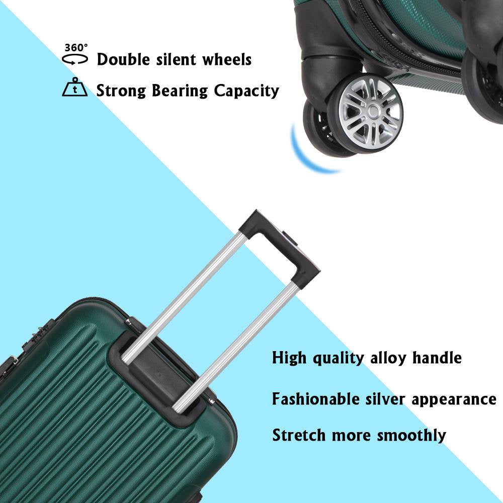 Zimtown 3-Piece Nested Spinner Suitcase Luggage Set with TSA Lock, Dark Green