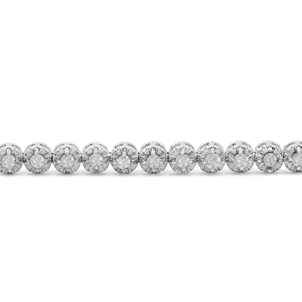  1 Carat Natural Diamond Adjustable Bolo Slide Tennis Bracelet for Women