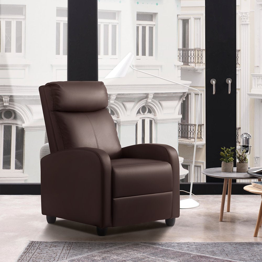 Homall Massage Recliner Chair Single Sofa Chair Small Recliner PU Leather Living Room Sofa,Brown