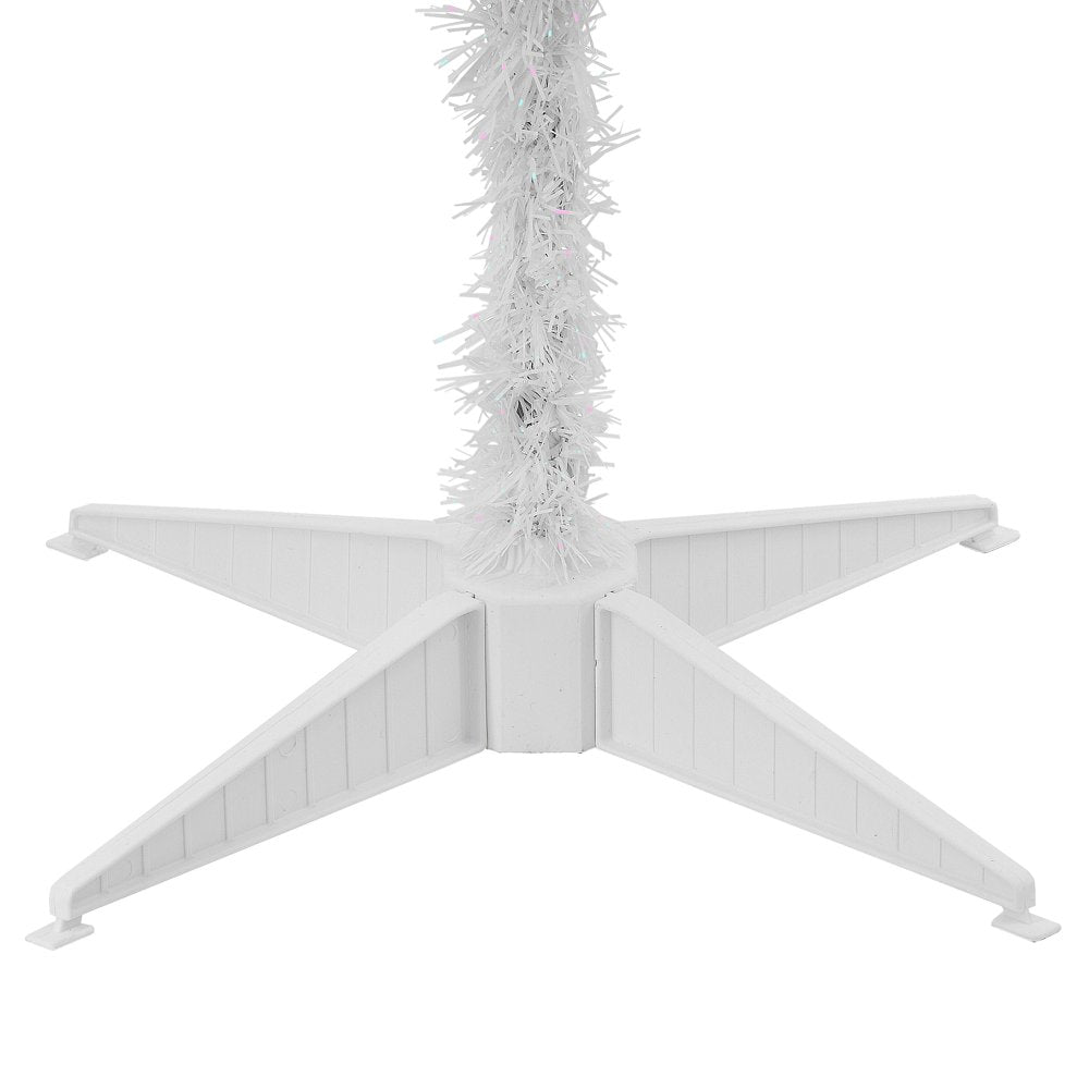 National Tree Company Pre-Lit Artificial Christmas Tree, White Tinsel, White Lights, Includes Stand, 4 feet