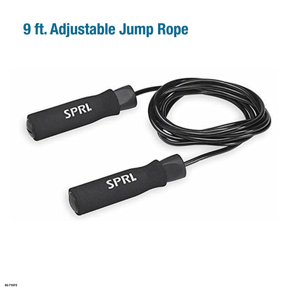 Gym Essentials Kit, Includes Jump Rope, Push-up Bars, Ab Wheel and Medium Resistance Tube