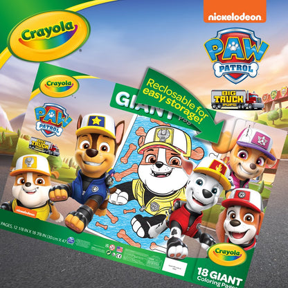 Crayola Paw Patrol Giant Coloring Book Pages, 18 Coloring Pages, Gifts for Kids, Ages 3+