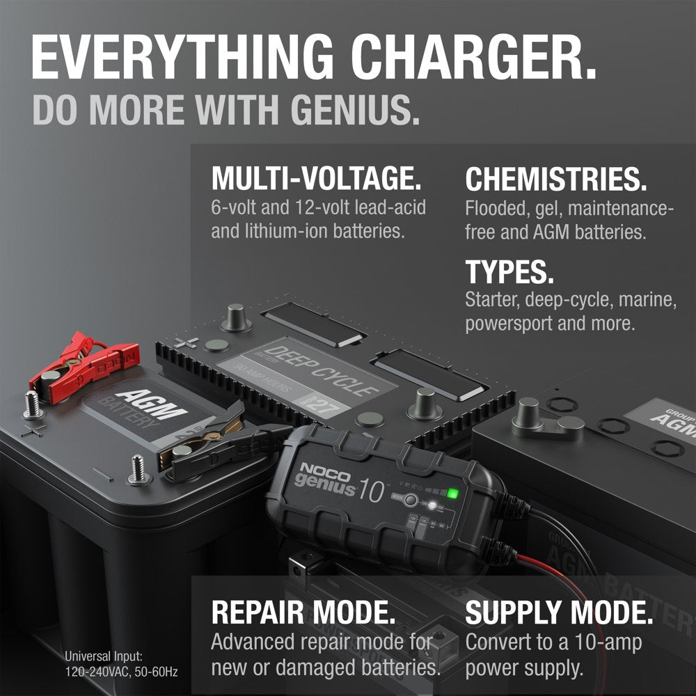 NOCO GENIUS10 6V/12V 10A Smart Battery Charger and Maintainer