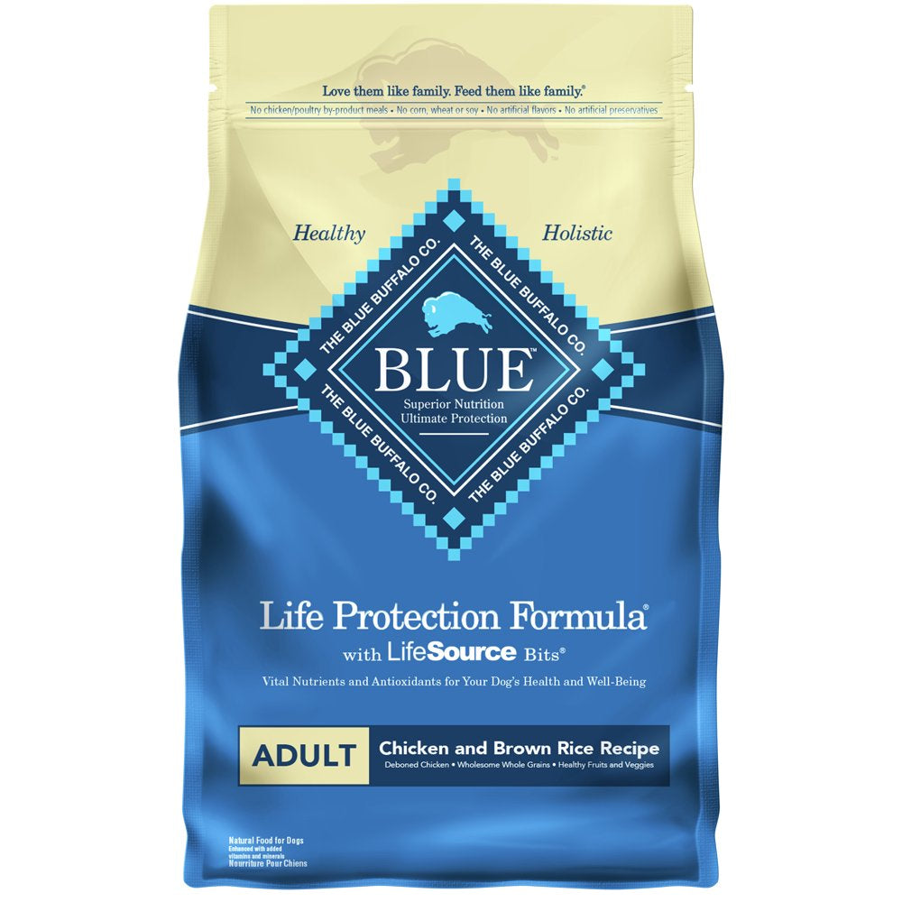 Blue Buffalo Life Protection Formula Chicken and Brown Rice Dry Dog Food for Adult Dogs, Whole Grain, 24 lb. Bag