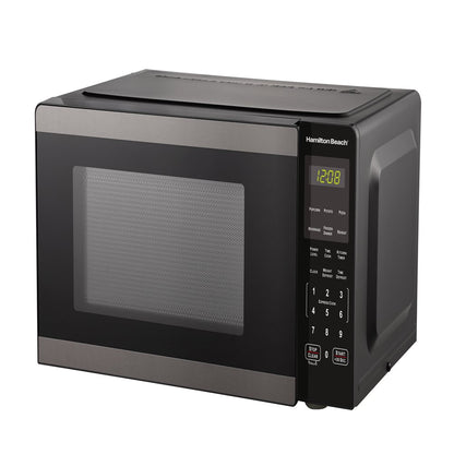 Hamilton Beach 0.9 Cu. Ft. Countertop Microwave Oven, 900 Watts, Black Stainless Steel, New