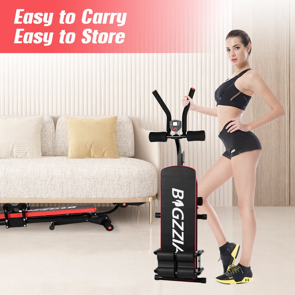  Ab Machine Abdominal Core Workout Machine, Trainer Bench Equipment for Home, Multifunctional Ab Sit Up Bench Core Workout for Gym Black