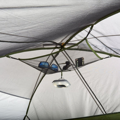  10-Person, 3-Room, Hybrid Dome Tent, Off-White / Green, with Full Fly, Weight 26 Lbs. 6 oz.