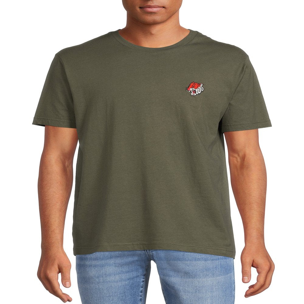 No Boundaries Men's and Big Men's Embroidered T-Shirt with Short Sleeves, Sizes up to 5XL