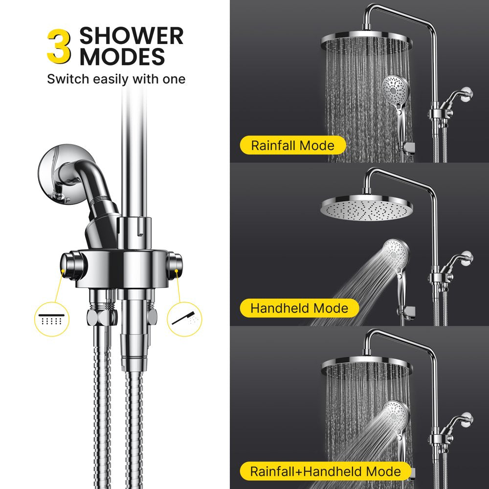 Ambicasa Luxury Dual Showerhead Combo, 10" Rainfall Shower Head & 5" Handheld High Pressure Shower Head