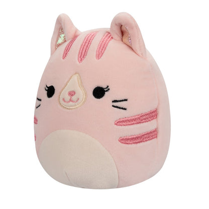 Squishmallows Official Plush 10 inch Laura the Pink Tabby Cat -Childs Ultra Soft Stuffed Plush Toy