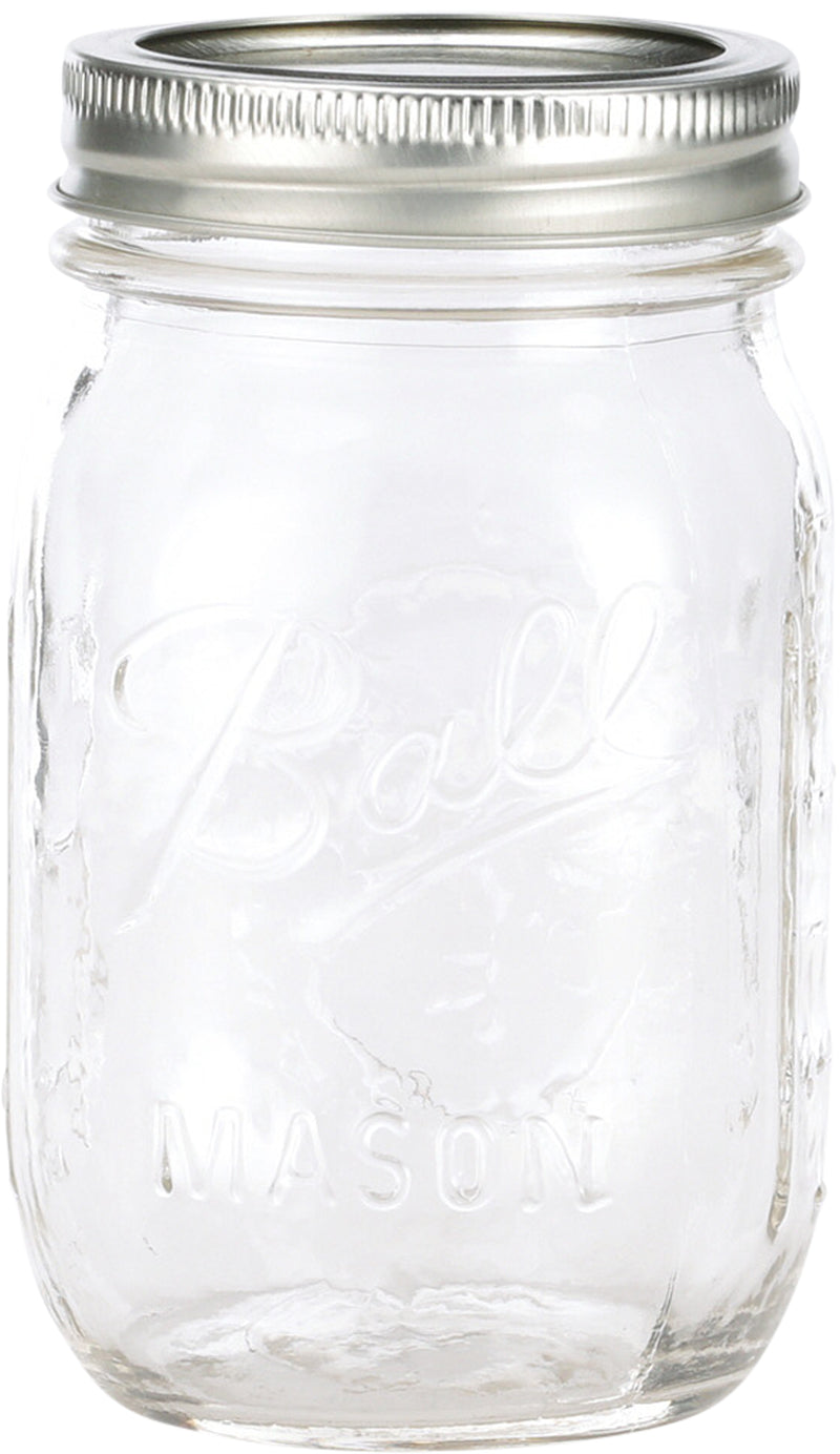 Ball Regular Mouth 16oz Pint Mason Jars with Lids & Bands, 12 Count