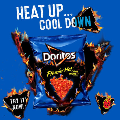 Doritos Flamin' Hot Nacho and Cool Ranch Tortilla Chips Snacks Variety Pack, 1 oz Bags, 40 Count