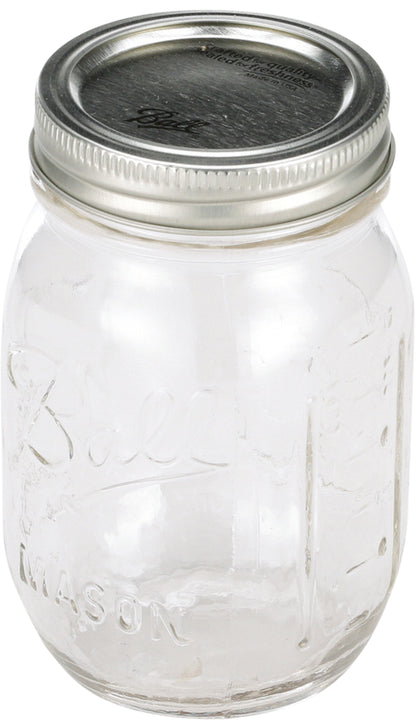 Ball Regular Mouth 16oz Pint Mason Jars with Lids & Bands, 12 Count