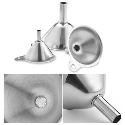 Aoliandatong 3 Pack Metal Stainless Steel Funnel, Large Small Funnel Set of 3,Food Grade Mini Funnels for Kitchen Use Filling Bottles Flask Cooking