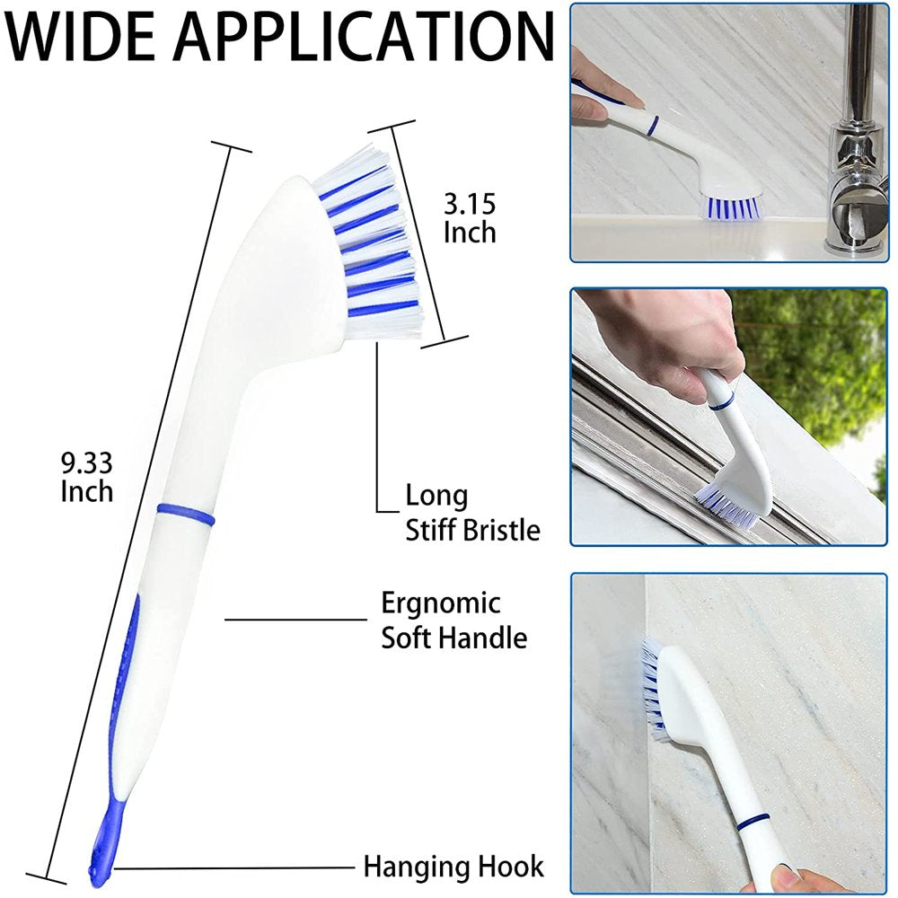 Floor Scrub Brush, ITTAR Cleaning Scrubber with Long Handle & Small Grout Brush