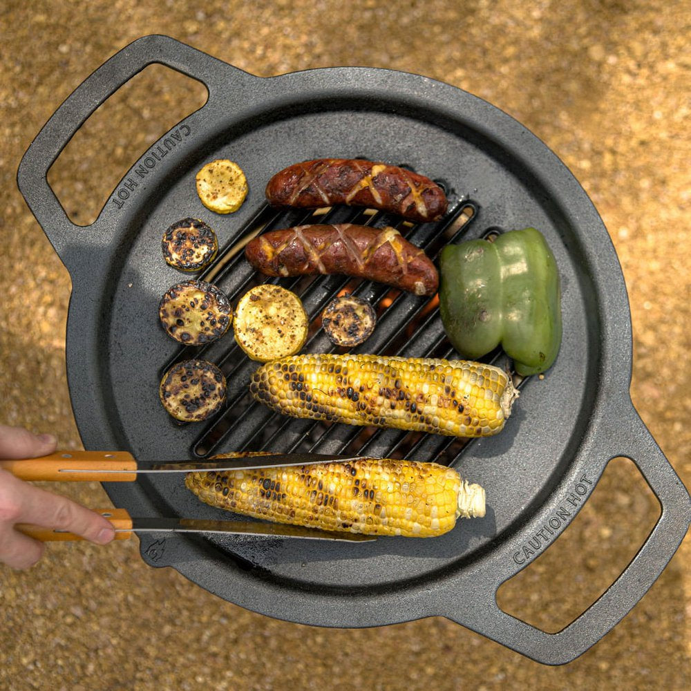 Solo Stove Ranger Grill Cooking Bundle, Cast Iron Grate, Fire Pit Grill + Hub for Elevation